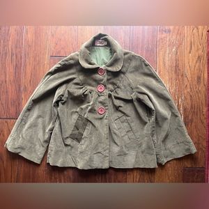 Vintage Puella 3 Button Corduroy Coat Brown